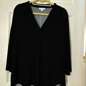 Macys pullover polkadot top